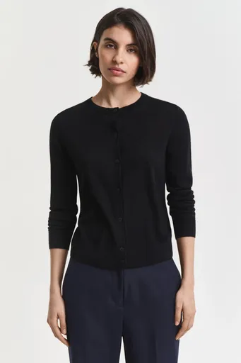 KARDIGÁN GANT FINE MERINO C-NECK CARDIGAN BLACK