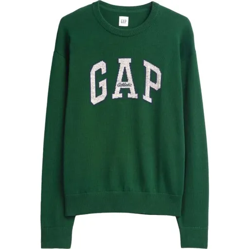 GAP V-INTX GAP ATHLETIC INTARSIA RLXD CREW Pánský pletený svetr, tmavě zelená, velikost