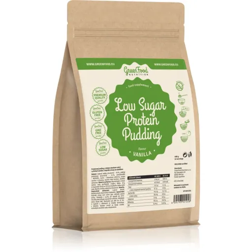GreenFood Nutrition Low Sugar Protein Pudding směs na přípravu pudingu s proteinem příchuť Vanilla 400 g
