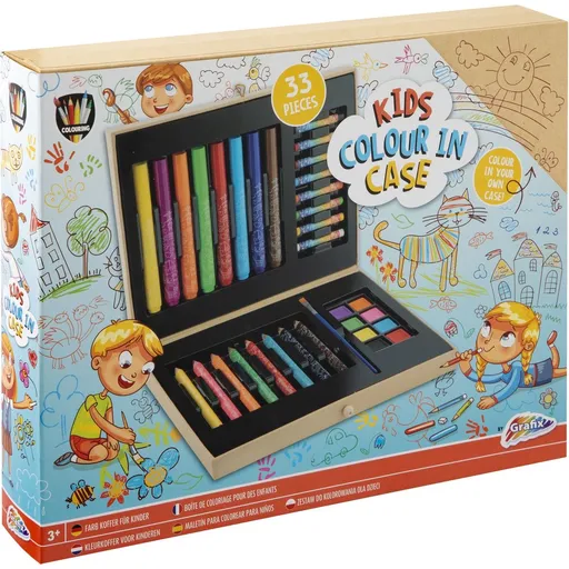Malířský kufřík dětský 33 ks - 8 pencil, 8 marker