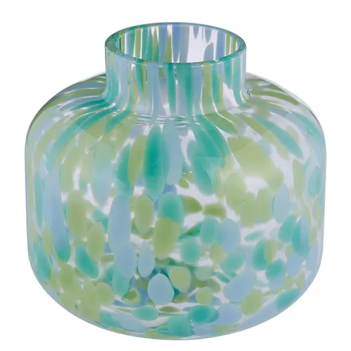 CONFETTI Váza skleněná 10 cm - modrá/zelená