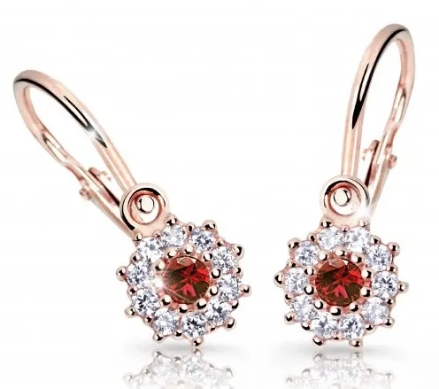 Cutie Jewellery Dětské náušnice z růžového zlata C2749-10-X-4 červená