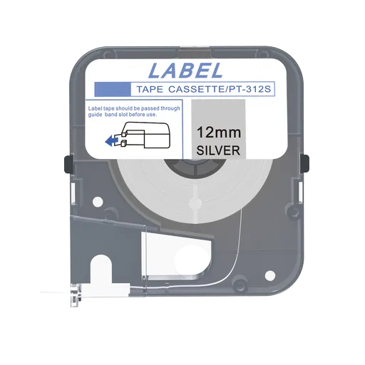 Max LM-312S, 12mm x 8m, stříbrná kompatibilní páska