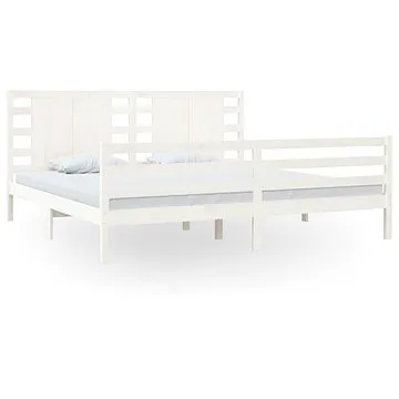 Rám postele bílý masivní borovice 200 × 200 cm, 3104304 (3104304)