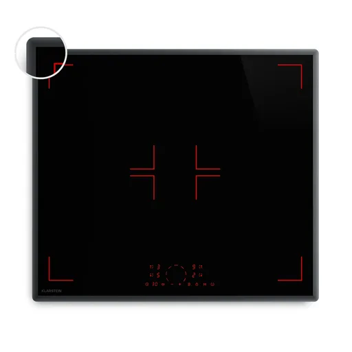 Klarstein RedFlame indukční varná deska | Moderní, elegantní a výkonná | 4 varné zóny | 7000 W | 60 cm
