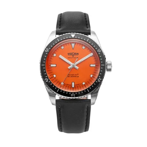 Vulcain Skindiver Nautique Orange - Black Plain