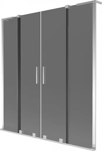 MEXEN/S Velar L Duo dvoukřídlá posuvná vanová zástěna 140 x 150, grafit, chrom 896-140-003-42-01