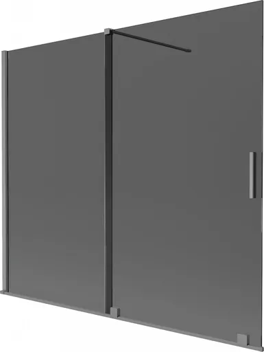 MEXEN/S Velar dvoukřídlá posuvná vanová zástěna 180 x 150, grafit, grafit metal 896-180-000-41-95
