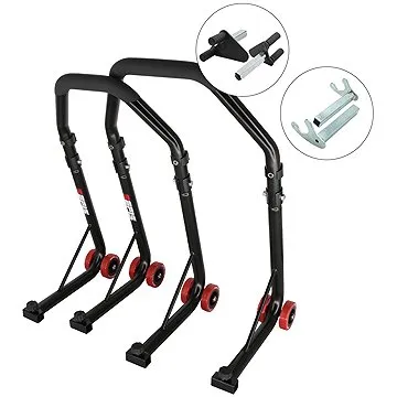 M-Style D18 moto stojan přední a zadní set - přední stojan : Vidle, zadní stojan : Hák (5365-MS-050178-147-621)