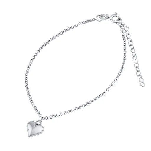 Silvego Jemný stříbrný řetízek na ruku Srdce ZTJ1303175VSW