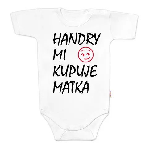 Baby Nellys Body krátký rukáv Handry mi kupuje matka,  bílé vel.  68