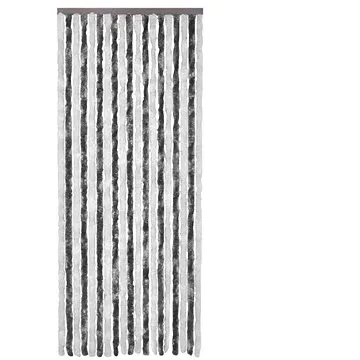 Závěs proti hmyzu šedý a bílý 90 x 220 cm Chenille (241224)