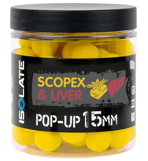 Shimano plovoucí boilie isolate pop-up scopex liver - 15 mm 80 g