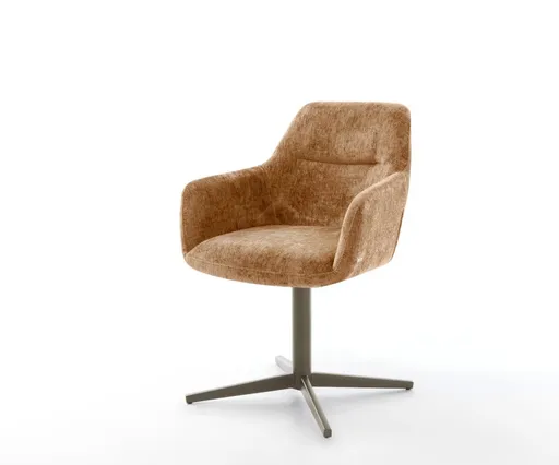 Jídelní židle Pejo-Flex žinylka rezavá podnož titanová 360°