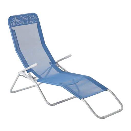 Aldotrade Lehátko zahradní skládací 137x58x94 cm, modrá