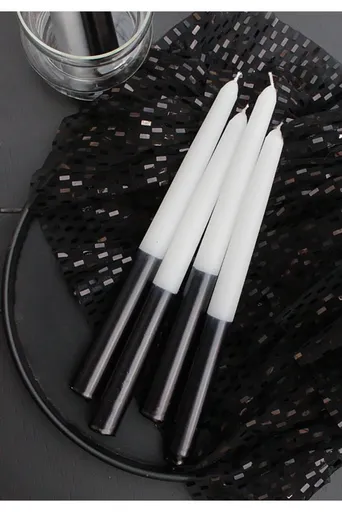 Candle Set (4 Pieces) Cizgili Sedefli 4 - Black