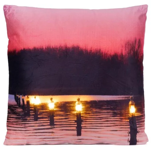 Nexos Dekorativní polštář s LED osvětlením Soumrak - 38 x 38 cm