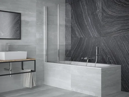 BESCO Vanová zástěna PRIME 2 Barva rámu Chrom/Leštěný hliník (ALU), Rozměr A 90, Směr zavírání Univerzální Levé / Pravé, Výplň Čiré bezpečnostní sklo 5 mm BCPRIM90CC