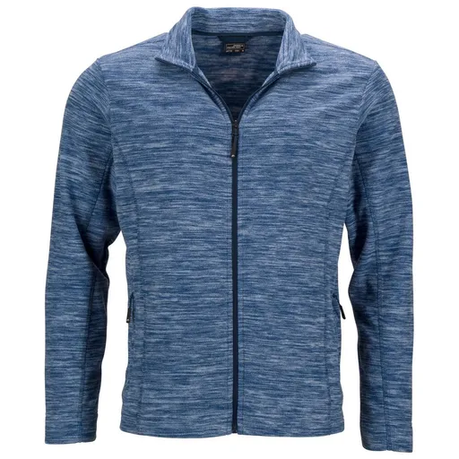 James & Nicholson (Daiber) Pánská fleecová mikina JN770 - Modrý melír / tmavě modrá | L