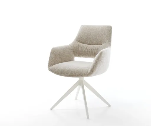 Jídelní židle Yago-Flex s područkami látka Měkký béžová křížová