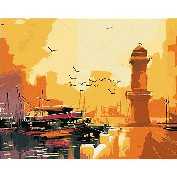 Západ slunce nad majákem II, 80×100 cm, vypnuté plátno na rám (6056883)