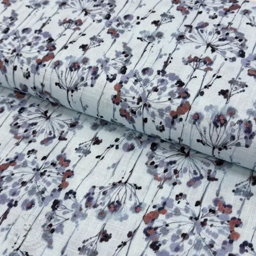 Viskóza se lnem Agapanthus design B digital print