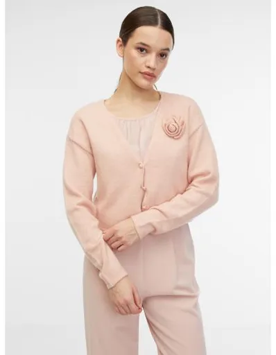 Meruňkový dámský kardigan s příměsí vlny