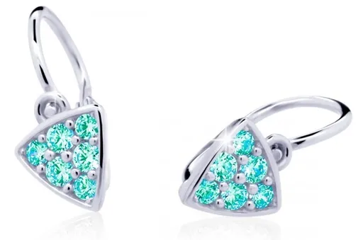 Cutie Jewellery Třpytivé dětské náušnice z bílého zlata C2207-10-X-2 světle zelená