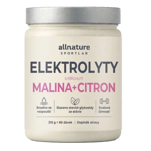 Allnature Sportlab Elektrolyty malina + citron 310 g