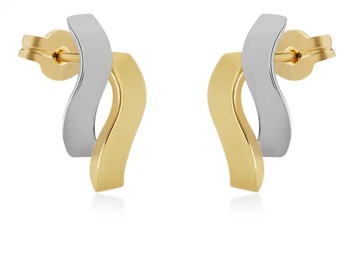 Brilio Nadčasové bicolor náušnice ze zlata 14/300.992/3