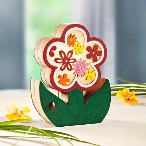 Weltbild LED dřevěná dekorace Květina