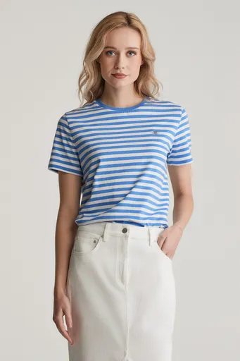 TRIČKO GANT REG STRIPED SHIELD SS T-SHIRT PERFECT BLUE