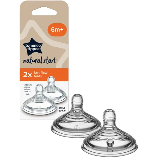 Tommee Tippee Natural Start Anti-Colic Teat savička na láhev Fast Flow 6 m+ 2 ks
