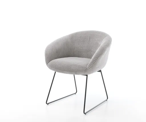 Jídelní židle Vinka-Flex s područkami manšestr stříbrnošedá