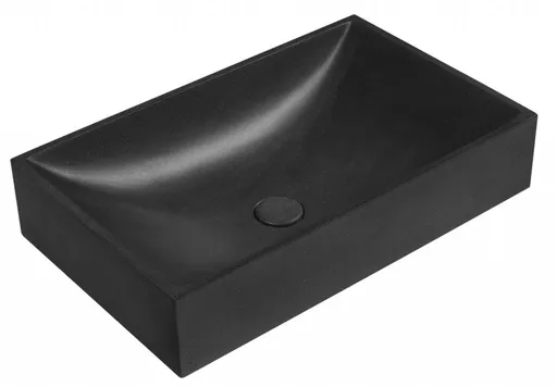 SAPHO TARANT betonové umyvadlo včetně výpusti, 58x36cm, černý granit AR471