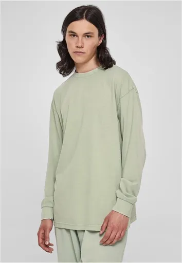 Urban Classics Heavy Boxy Acid Wash Longsleeve vintagegreen - S
