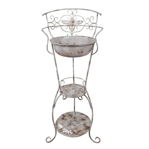 Bílé antik dekorativní kovové umyvadlo French - 48*42*108 cm 5Y1245