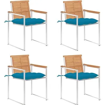 SHUMEE Židle zahradní s poduškami, teak 3078573 - 4ks v balení (3078573)