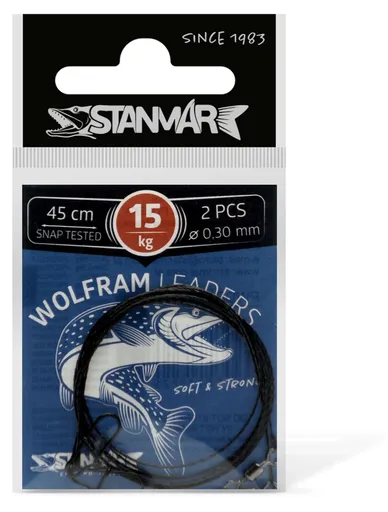 Stan-Mar Wolframové lanko 45cm - 15kg 2ks,Stan-Mar Wolframové lanko 45cm - 15kg 2ks