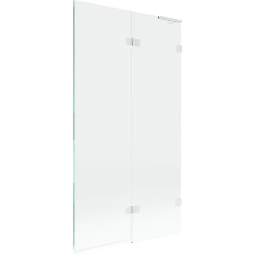 MEXEN/S Lunar L vanová zástěna 2-křídlová pravá 100 x 150, transparent, bílá 897L-100-100-20-00-P