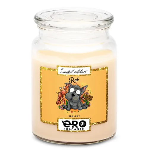 Svíčka Psí znamení – rak (Vůně svíčky: Vanilka)