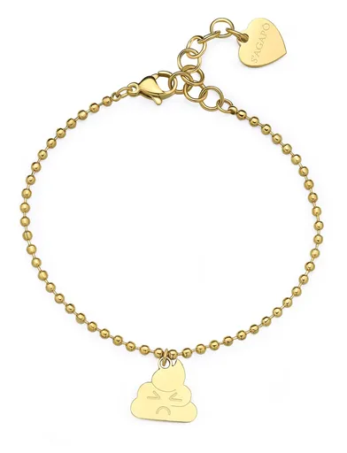 S'Agapõ Originální pozlacený náramek Hovínko Smile SSM019
