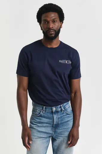 TRIČKO GANT PRINTED GRAPHIC SS T-SHIRT EVENING BLUE