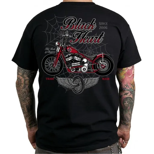 Triko BLACK HEART Red Baron Chopper černá M