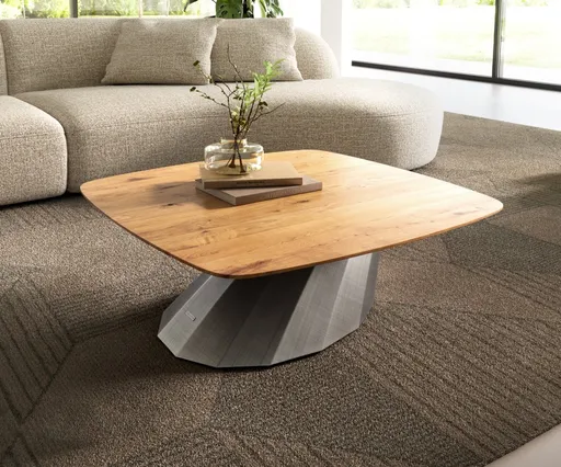 Konferenční stolek Edge Boot 90x90 cm dub přírodní švýcarská