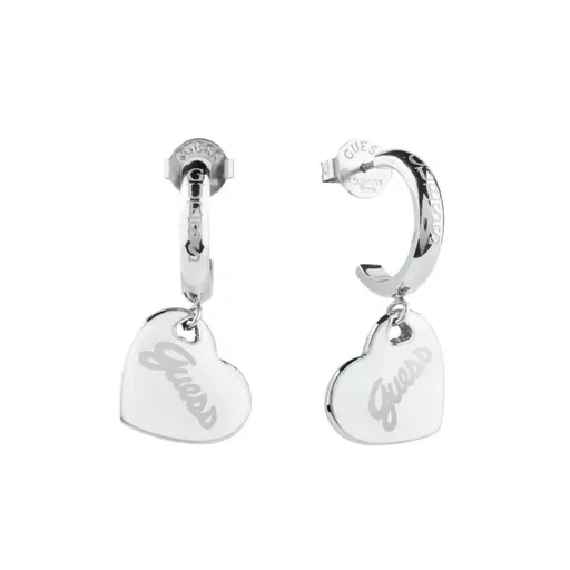 Guess Ocelové náušnice s přívěsky srdce Vintage Guess JUBE05151JWRHWHT/U