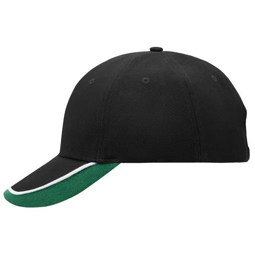Myrtle Beach (Daiber) Reklamní kšiltovka MB049 - Černá / bílá / tmavě zelená | uni