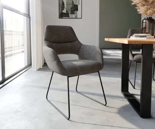 Jídelní židle Yago-Flex s područkami černá mikrovlákno