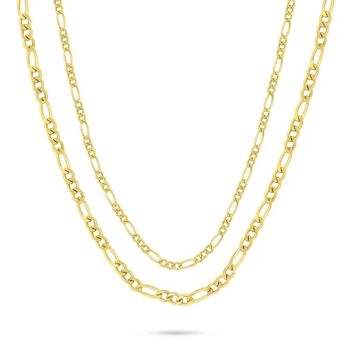 Brilio Silver Dvojitý pozlacený náhrdelník Figaro NCL196Y