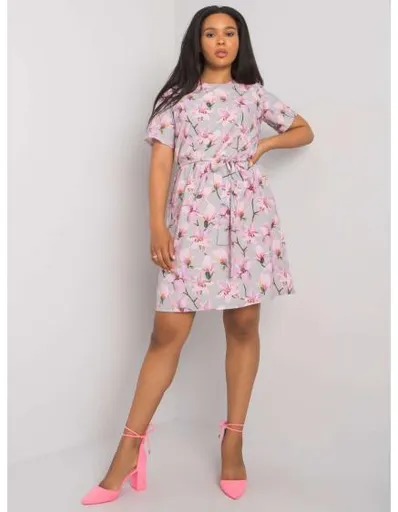 Dámské šaty vzorované plus size CELENE šedé